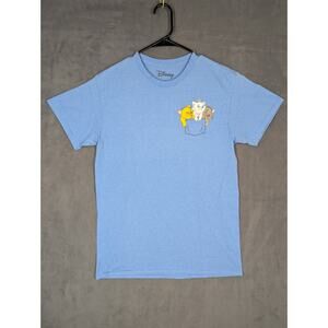 Disney Aristocats Shirt Mens Medium Blue Pocket Cartoon